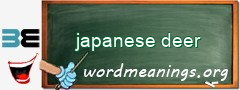 WordMeaning blackboard for japanese deer